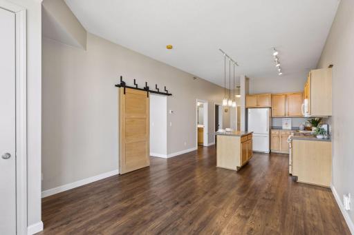 Open concept layout, with soaring 10-foot ceilings.