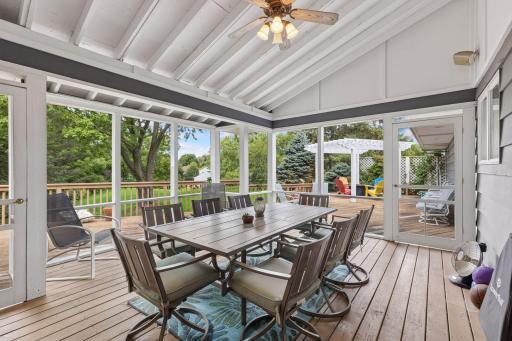 Three season porch off the kitchen