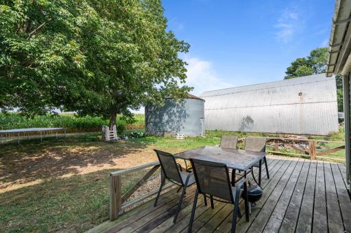 Back porch with quonset and grain bin