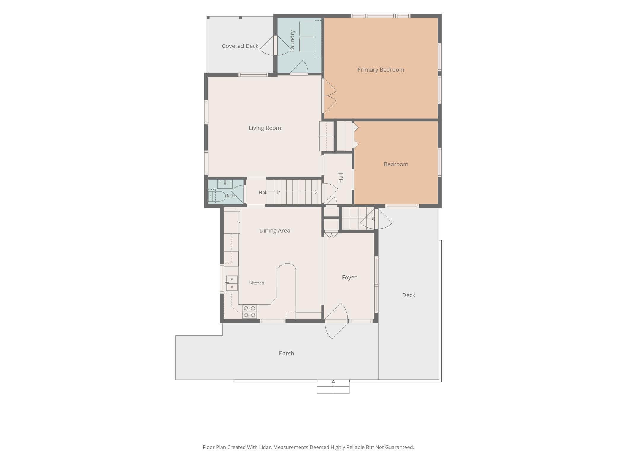 Main Level Floor Plan with Porch