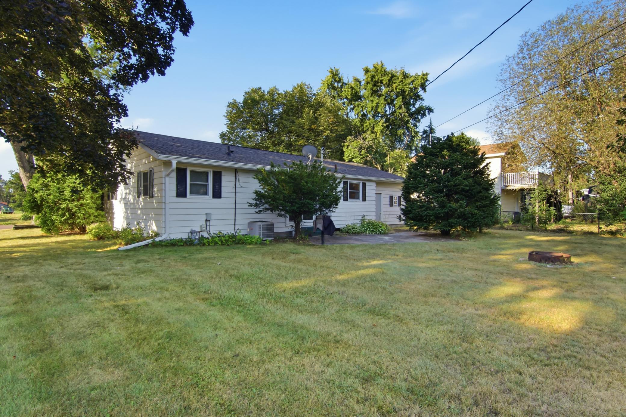 Large yard with corner lot