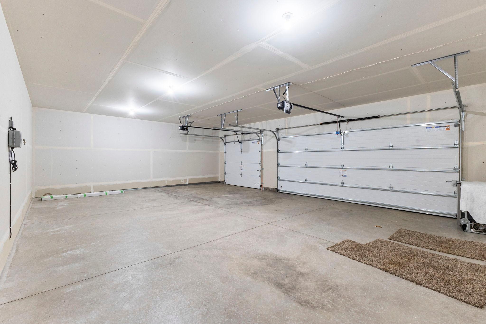 3 car garage with 2 garage door openers