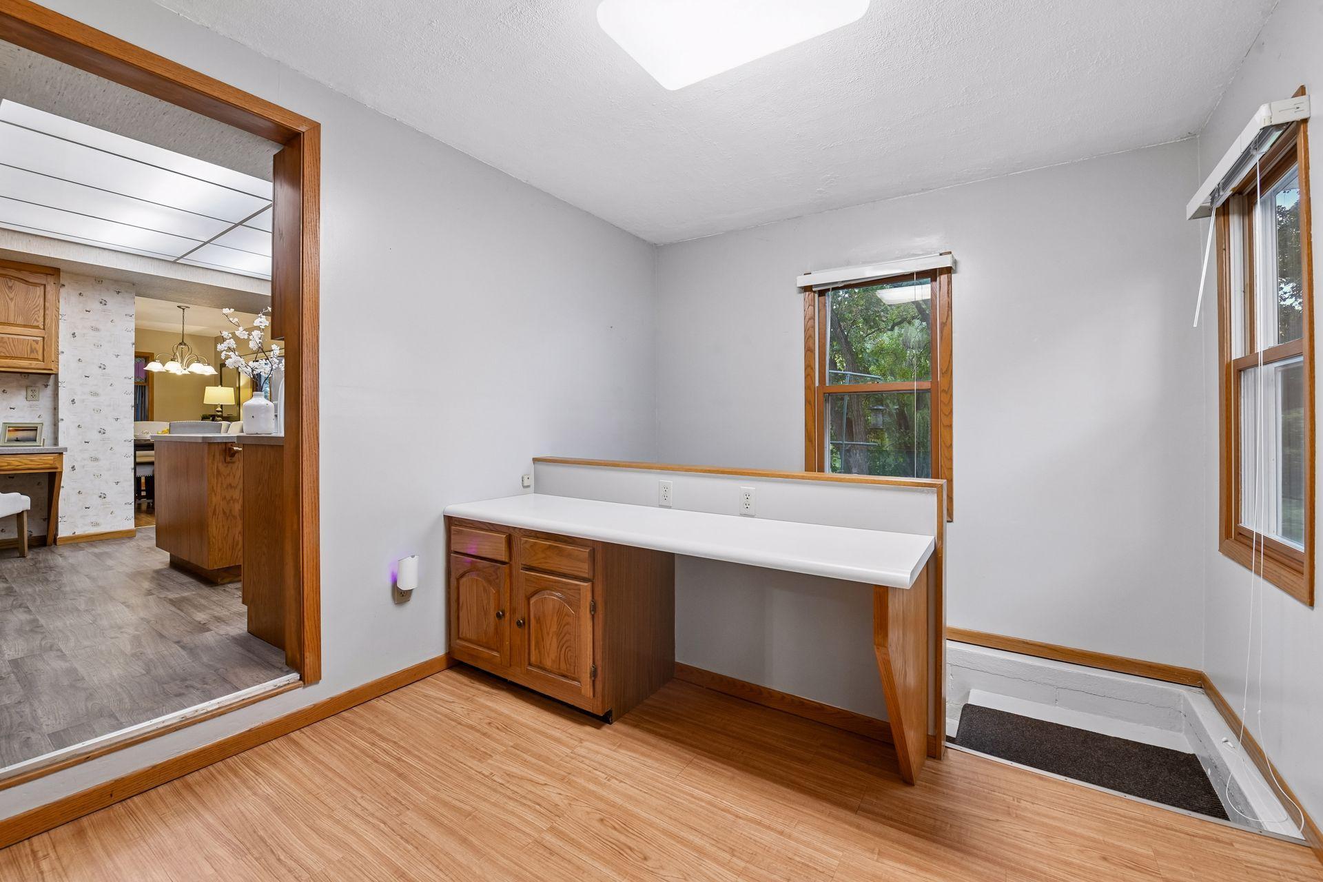 To help keep you organized, the Mud Room offers two closets and a built-in drop station.