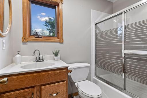 A full bathroom is located on the main level.