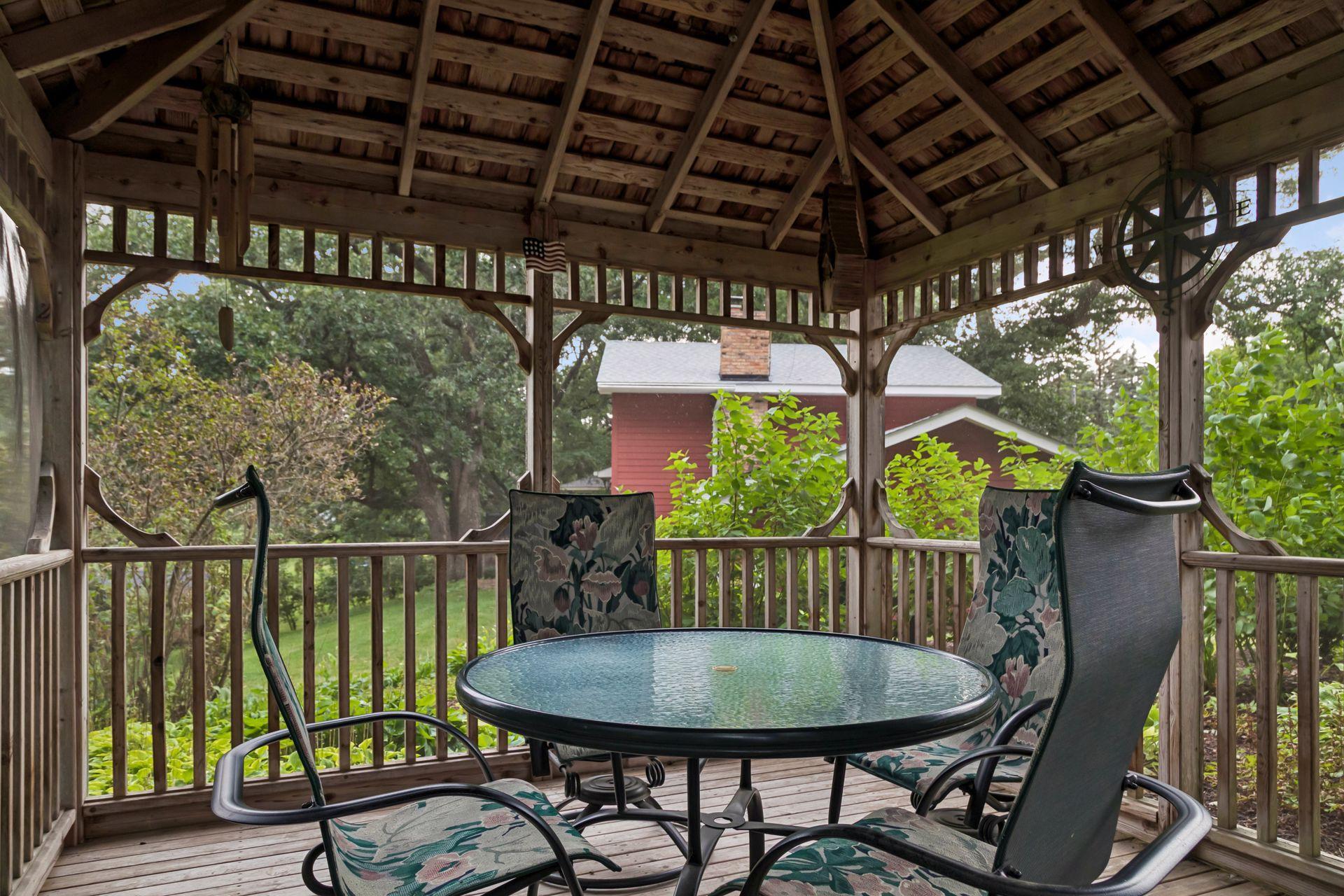 Relax in the screened gazebo and enjoy this tranquil setting.