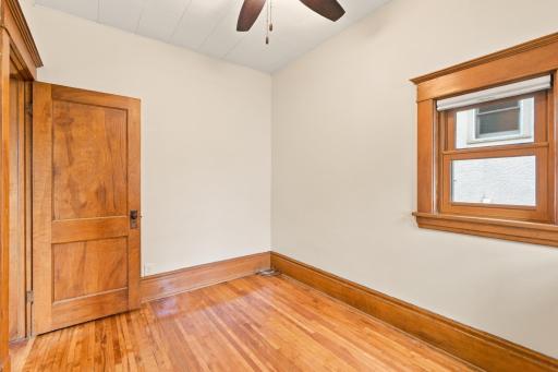 The second main floor bedroom works well as an office.