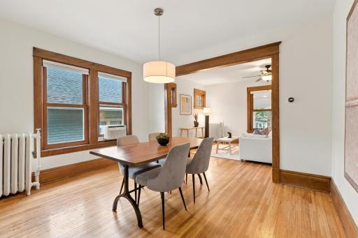 The main floor breathes in a way these 1914 homes usually don't.