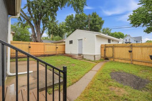 Fully fenced in backyard.