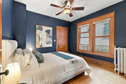 The first of two bedrooms on the main floor, includes a rare walk-in closet.