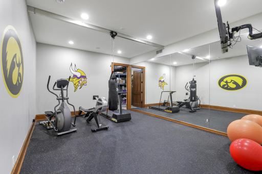 A dedicated exercise room makes it easy to prioritize wellness without leaving home.