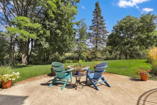 The fire pit offers an inviting outdoor gathering spot for relaxed evenings and conversation.