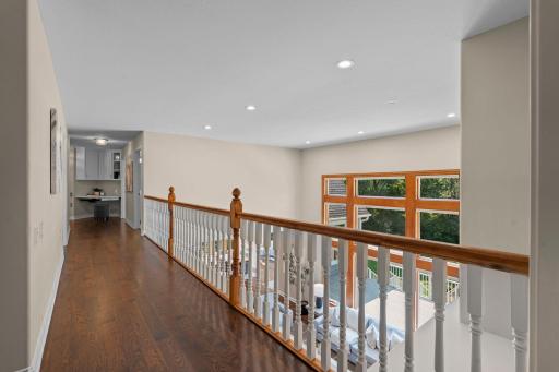 Upper level overlooking the great room on the main level.