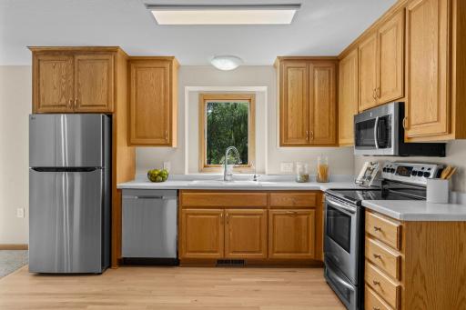 Second kitchen located in the mother-in-law suite on the upper level, complete with stainless steel appliances.