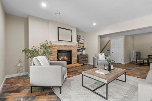 Seamless connection to the wetbar and recreation room area.
