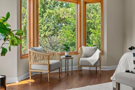 A beautiful bay alcove that can serve as a relaxing sitting area.