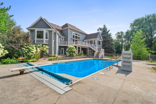 Equipped with both a slide and diving board!