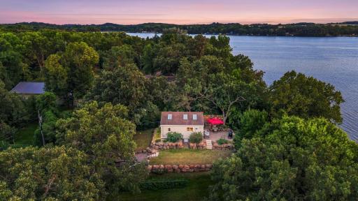 A view of the home with Big Lake in the distance.