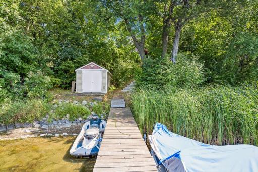 The boathouse is near for all your water toys and essential gear.