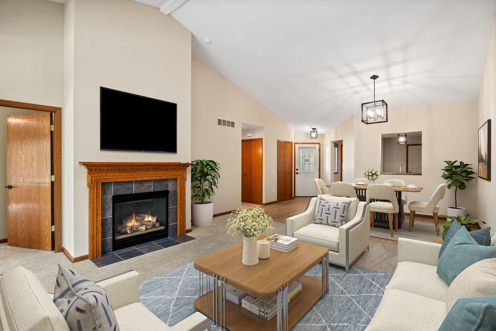 Living / dining room awaits entertaining.