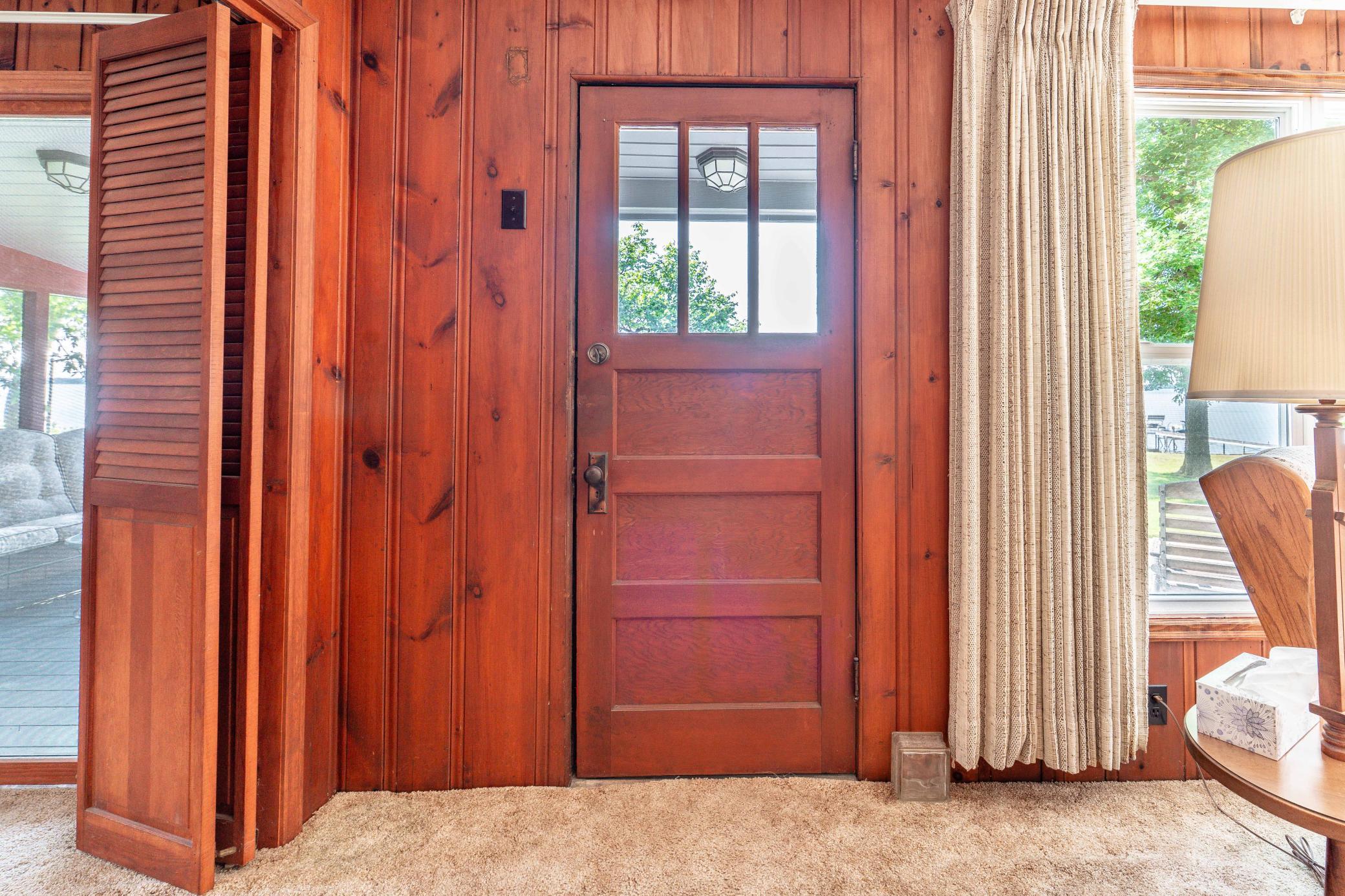 Lakeside door in living room