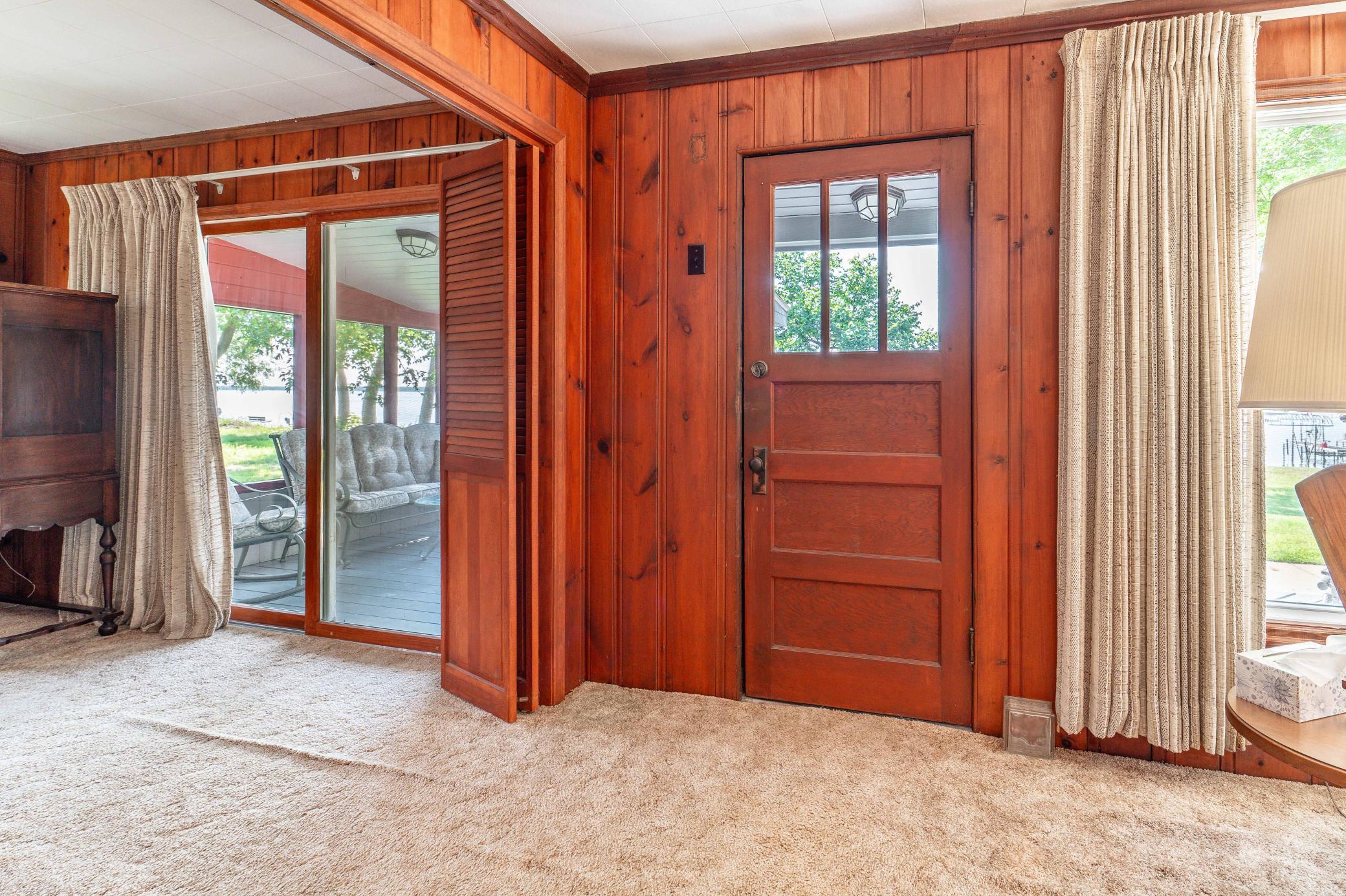 Lakeside door in living room