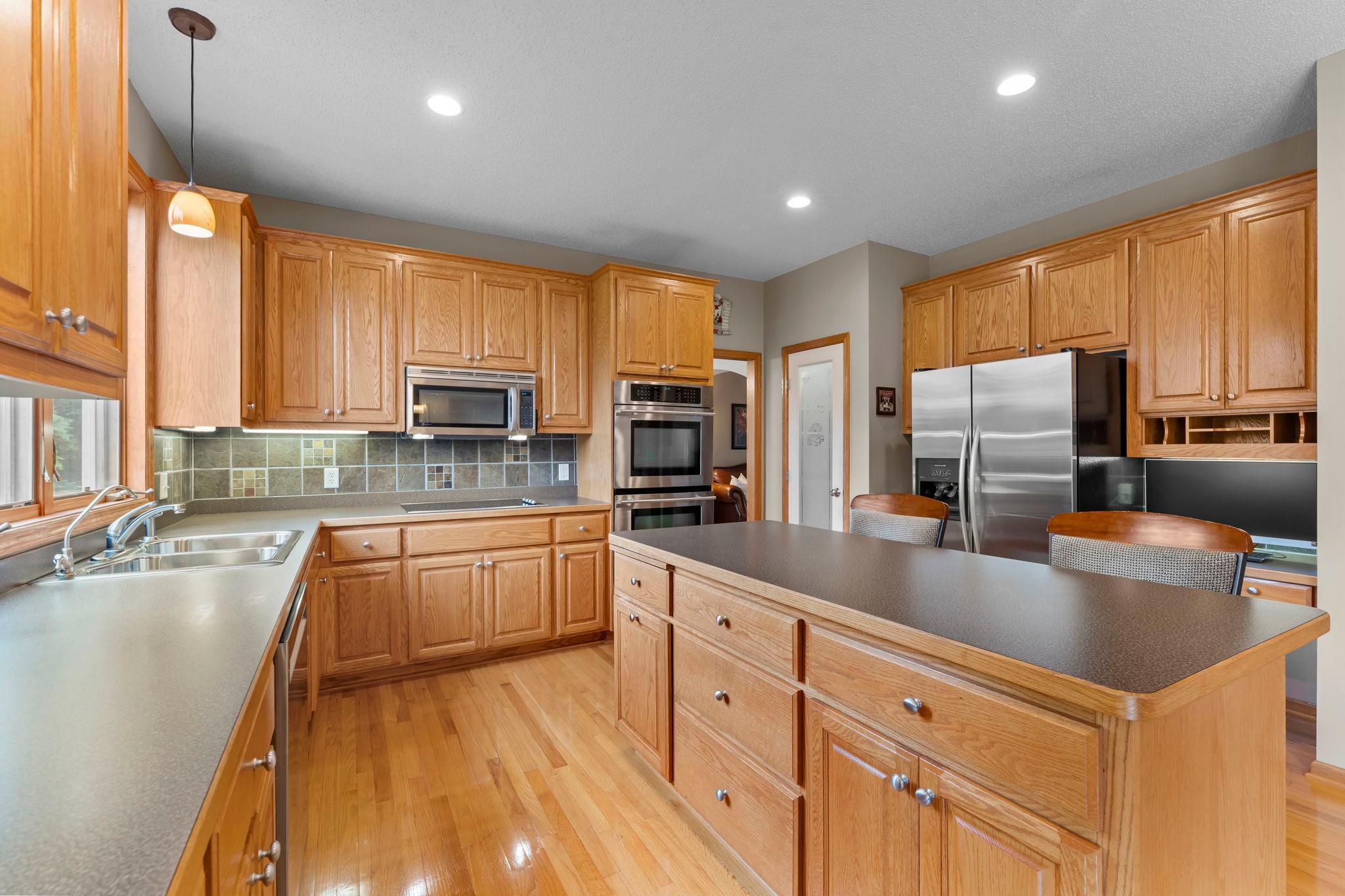 Plenty of cabinet and workspace for the chef