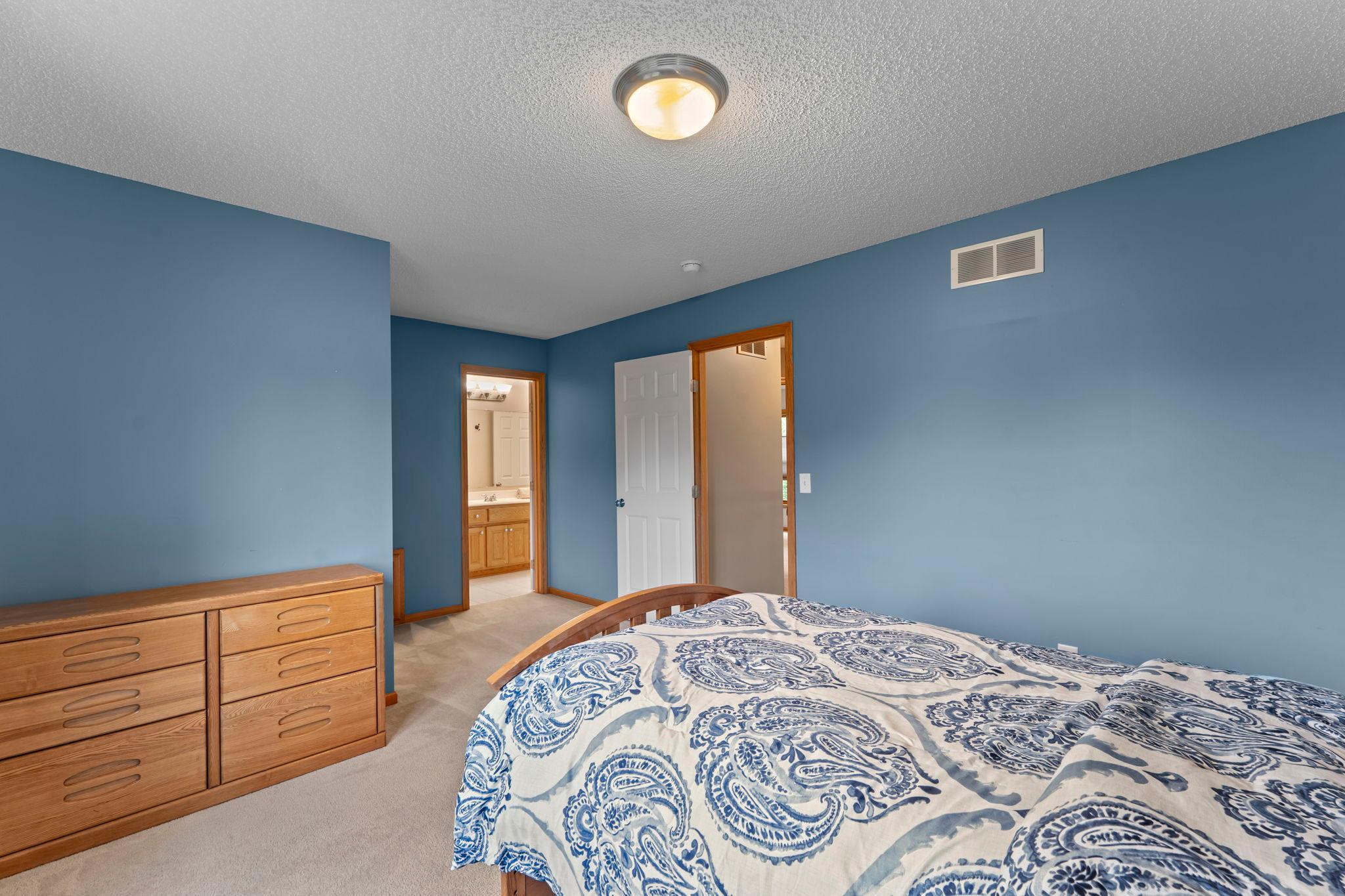 Upper level bedroom 3 with access to a Jack and Jill bath