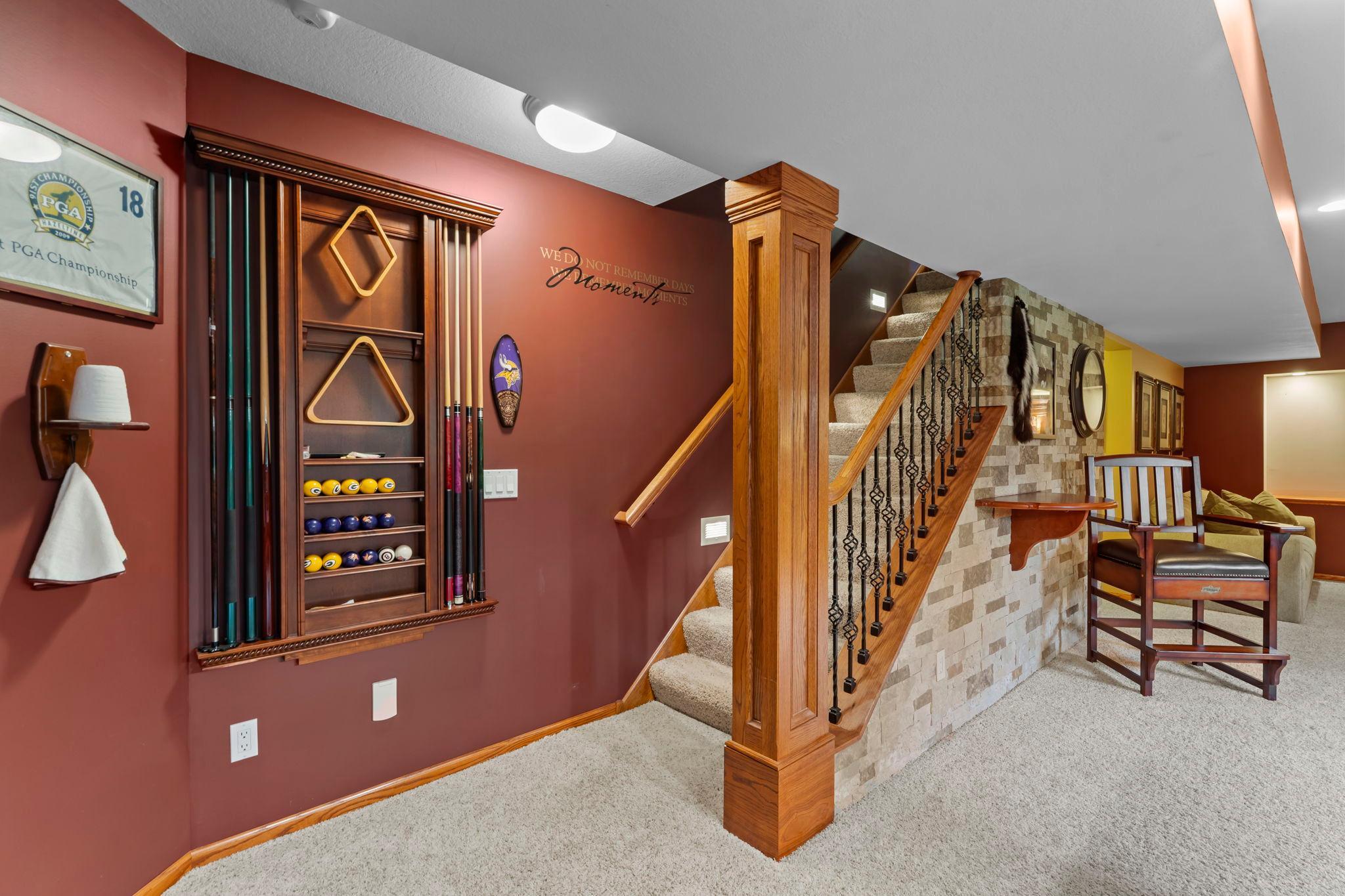 Downstairs is an entertainer's dream! Complete with a recreation room, theater room and more