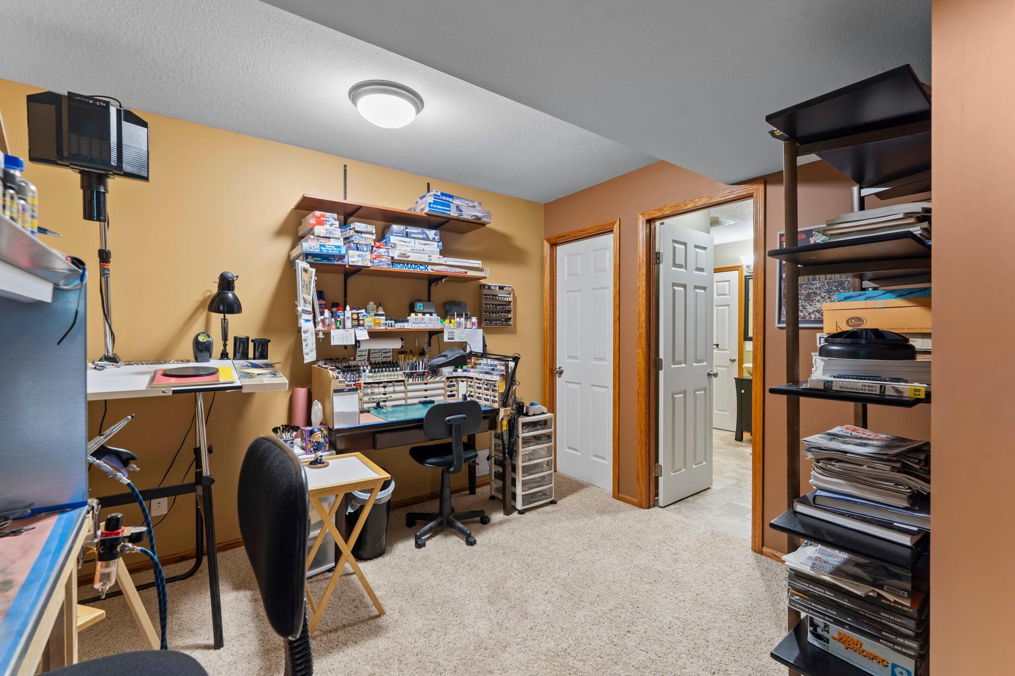 Versatile lower-level Bedroom 5 is ideal for guests, hobbies, crafts, or extra storage