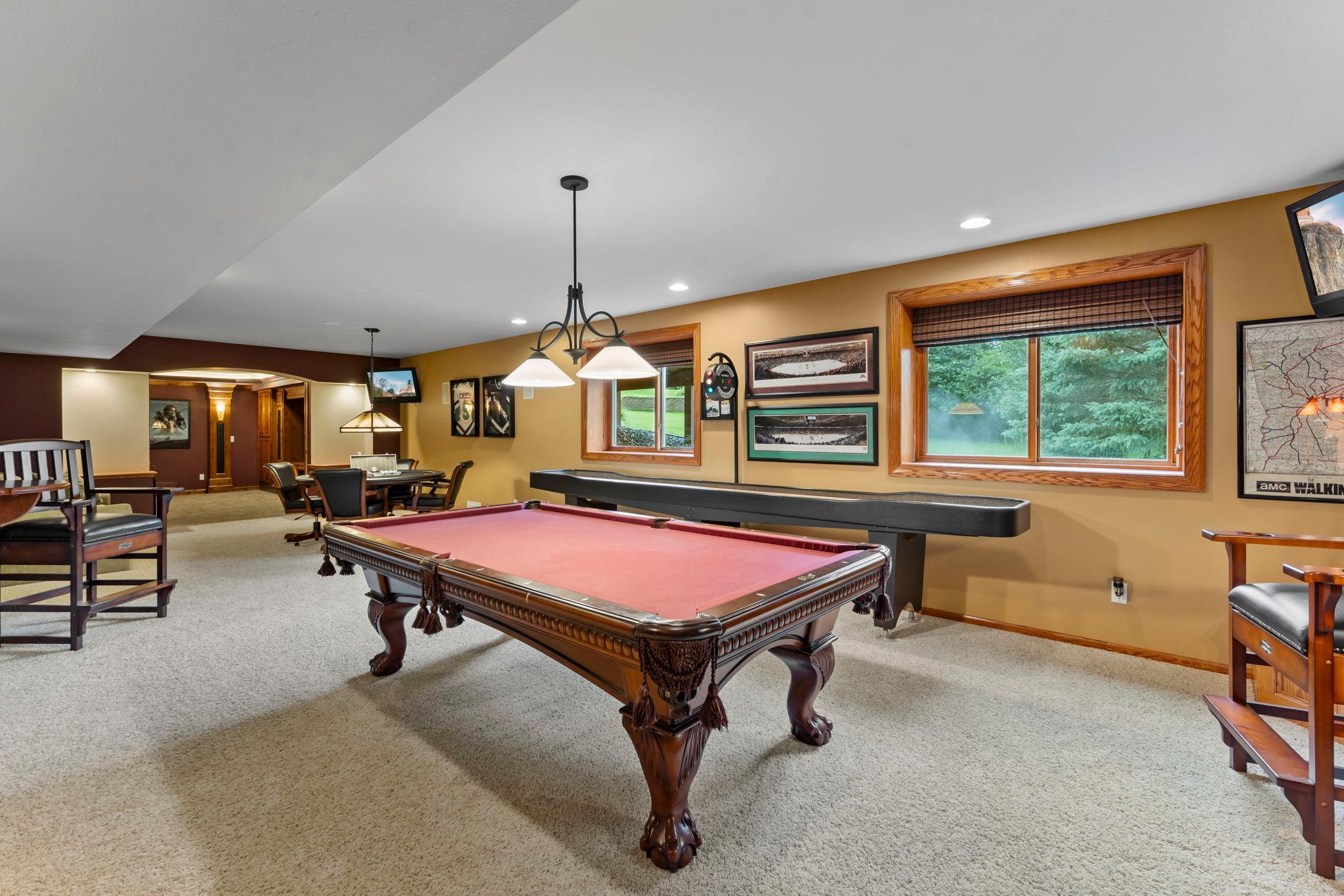 Spacious rec room