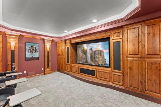 Cuddle up for a movie night in the theater room