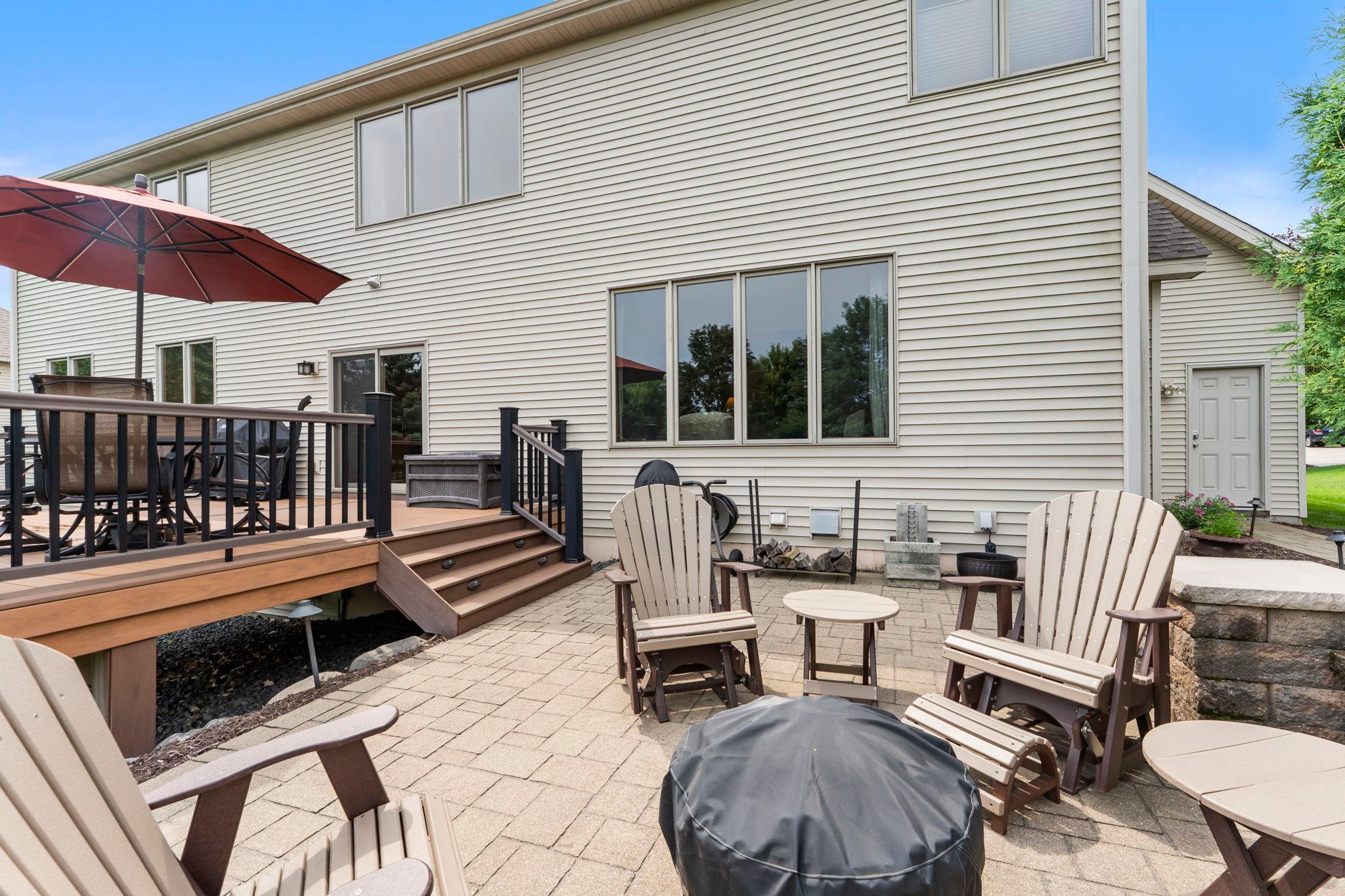 Plenty of space to lounge and entertain on the deck and patio