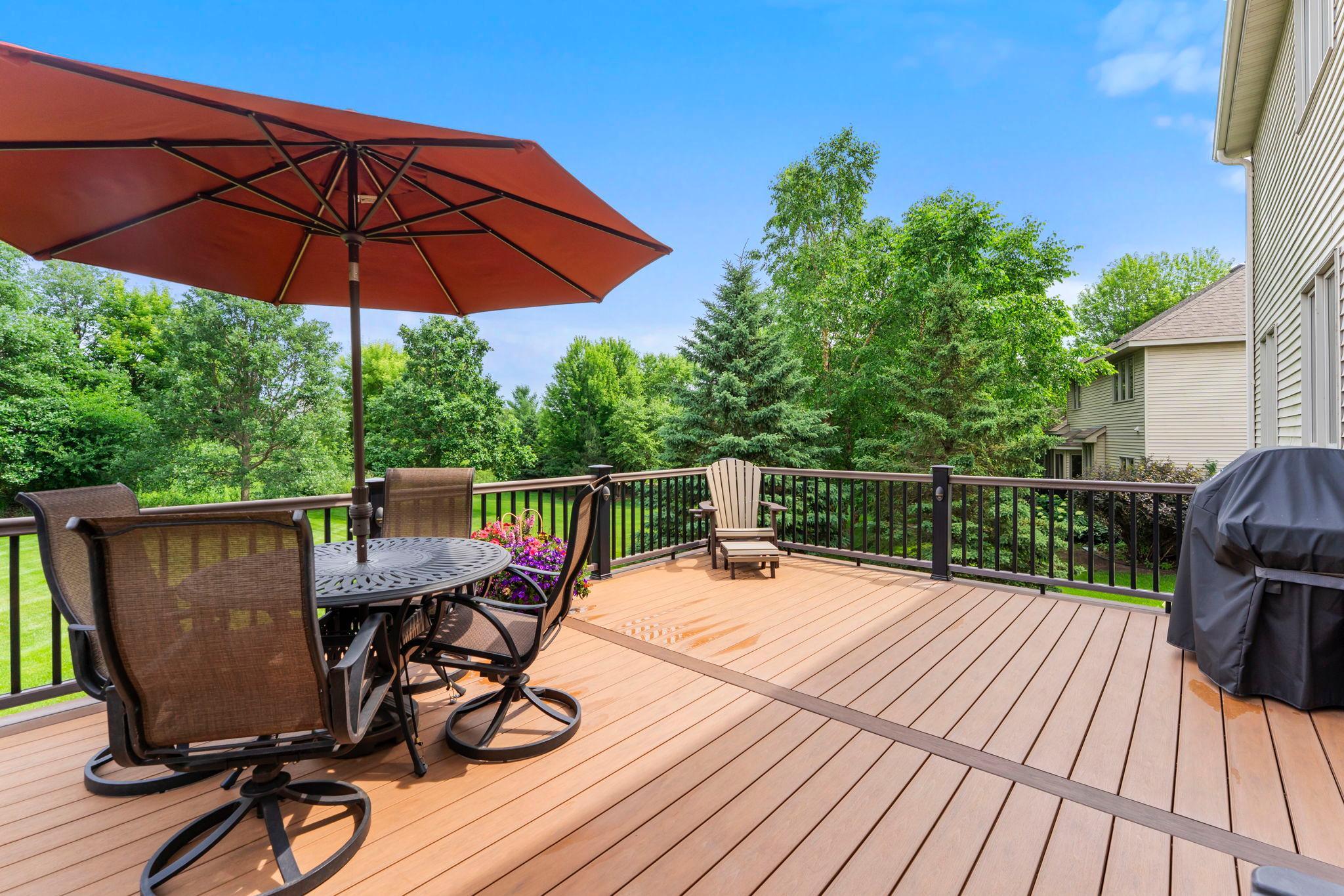 Enjoy easy indoor-outdoor living and dining on the composite deck