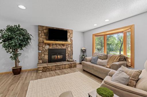 Stone Fireplace with gas insert!