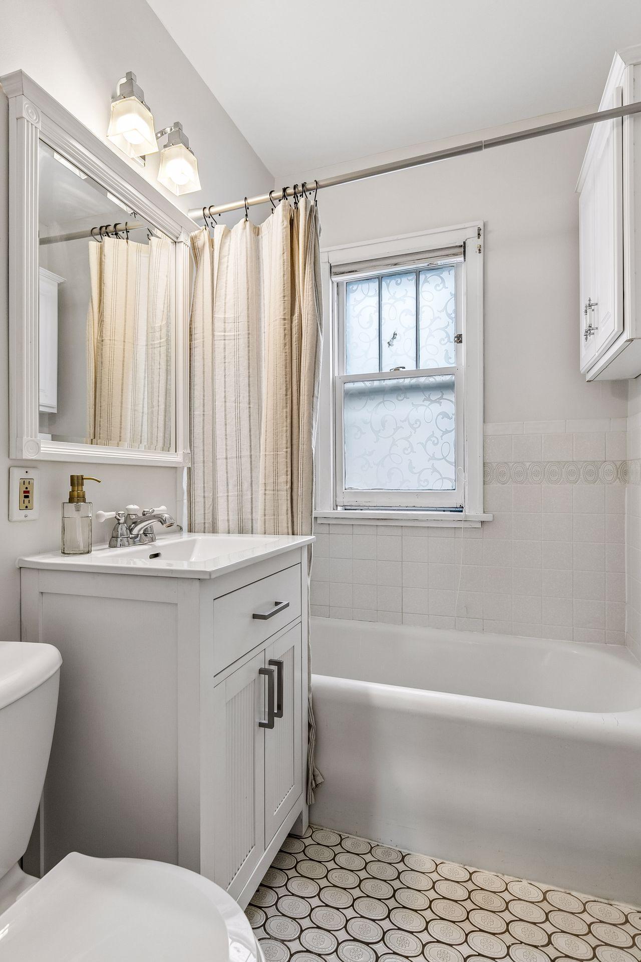Full bath on main level with new vanity