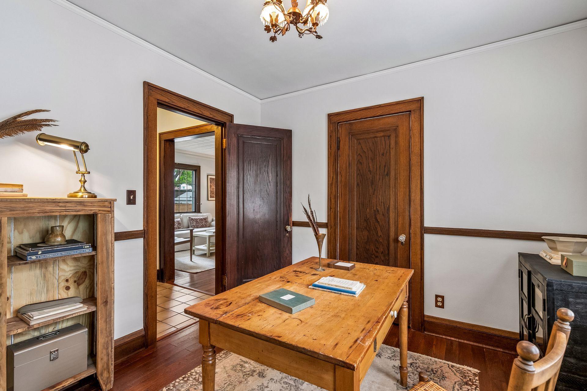 Another view of third bedroom-love these paneled doors.