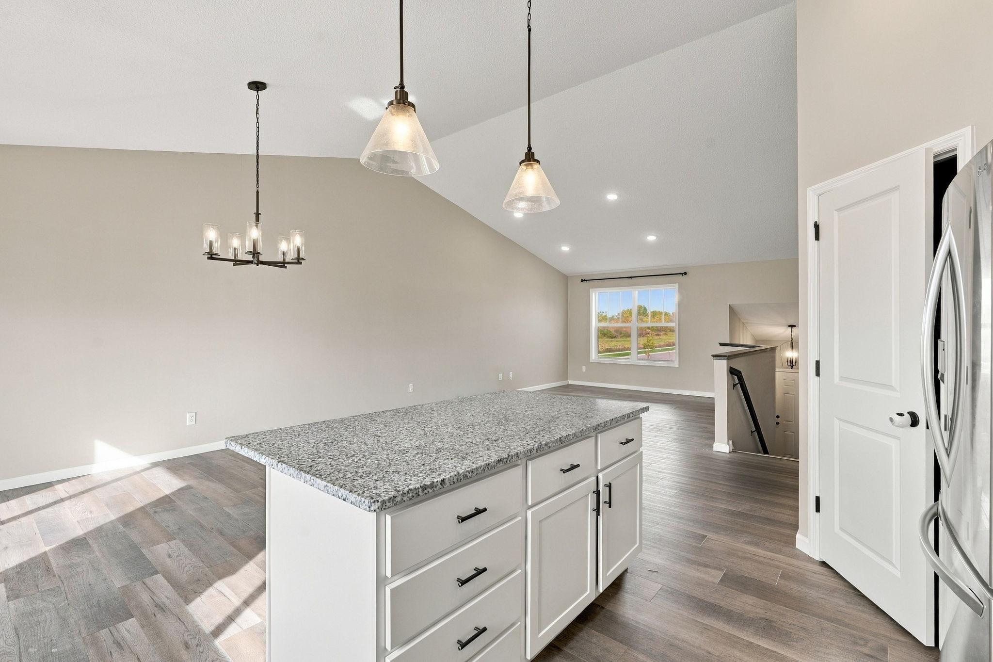 Large island in kitchen