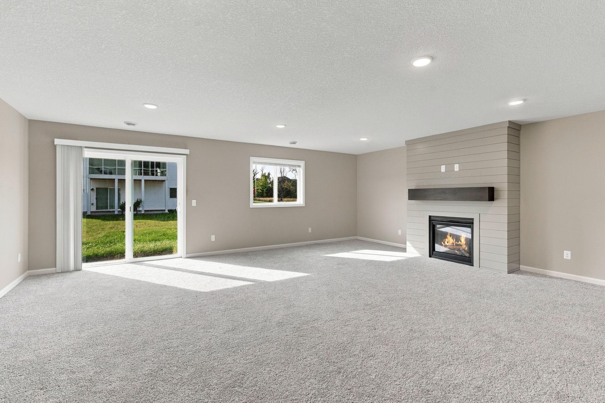 Lower level walkout with gas fireplace