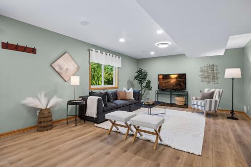 The lower level family room.