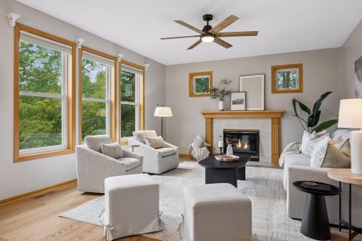 The beautiful family room off the kitchen area.