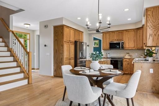 An informal dining room is right off the kitchen.