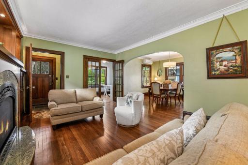Foyer with slate flooring and gorgeous doors throughout