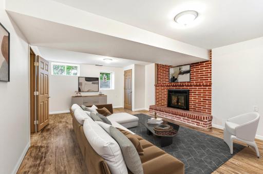 Fourth Bedroom / lower level family room [image digitally staged]