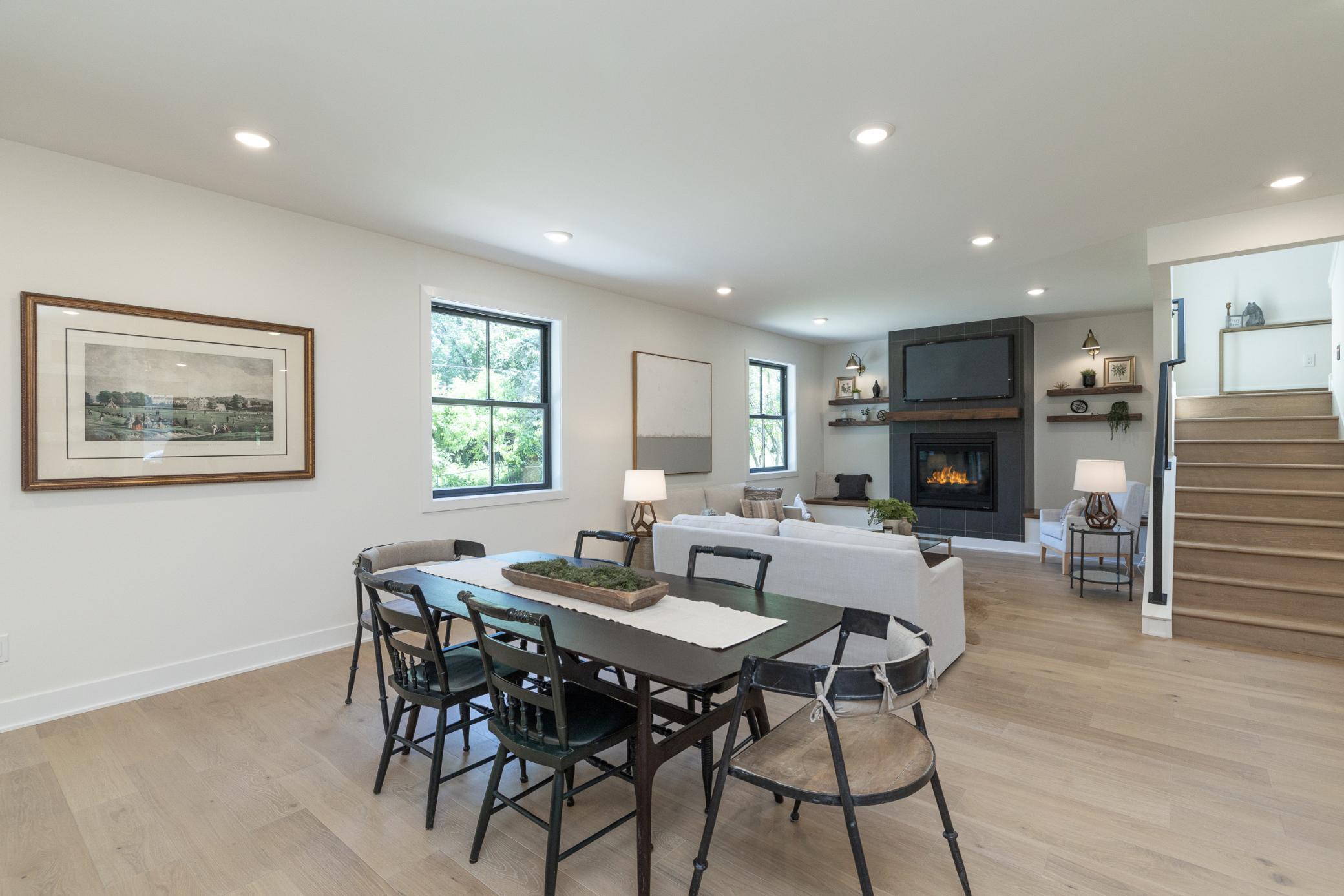 Dining area with beautiful White Oak hardwood floors