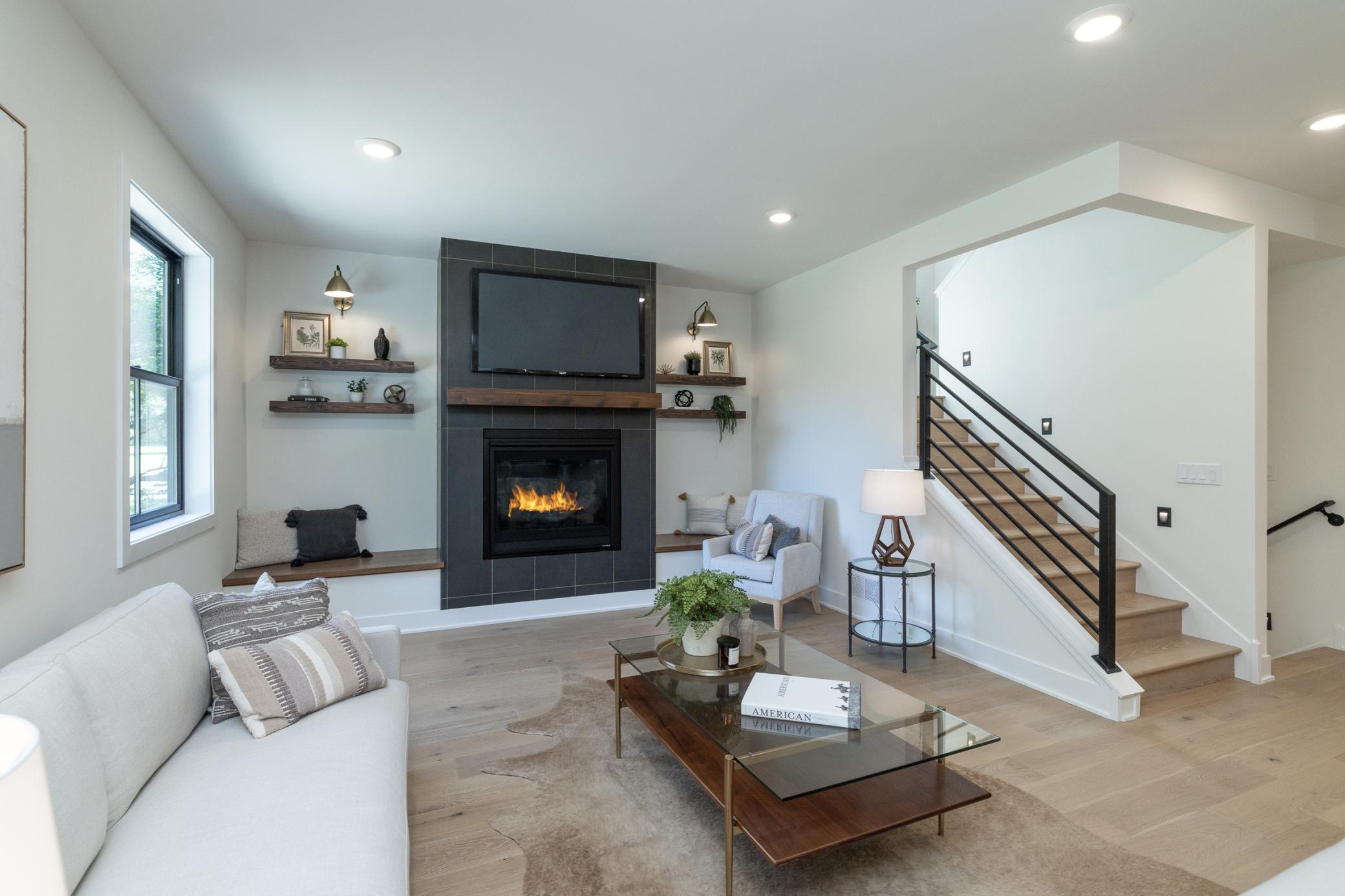 Living room with gas fireplace
