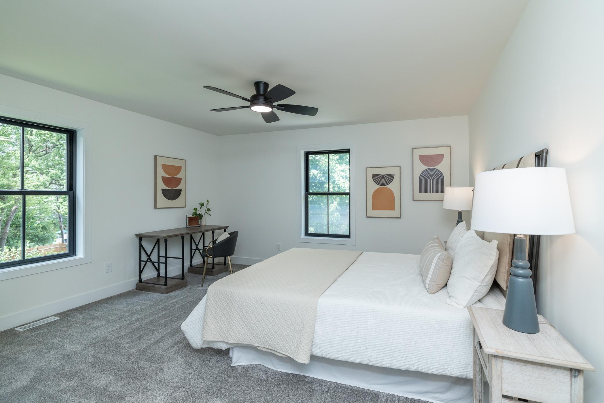 One of four upper level bedrooms