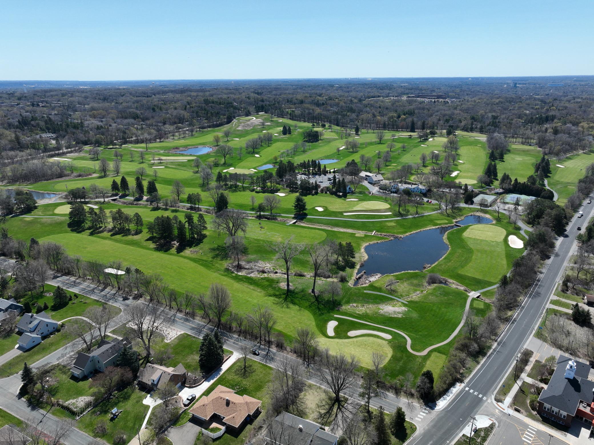 Aerial view of golf course