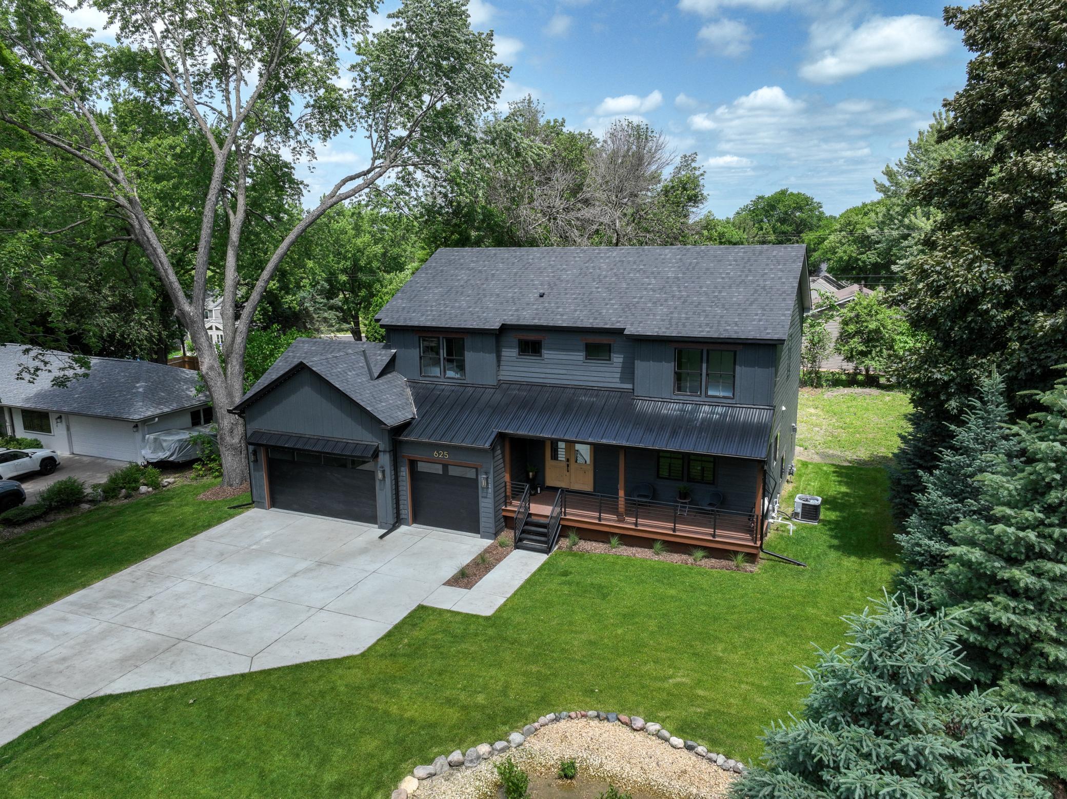 Aerial view of front of the home