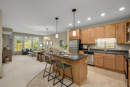 The open-concept floor plan provides a comfortable setting for both everyday living and entertaining.