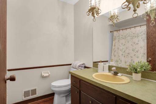 One of two bathrooms conveniently located on the main level, completing an easy one-level living floor plan.